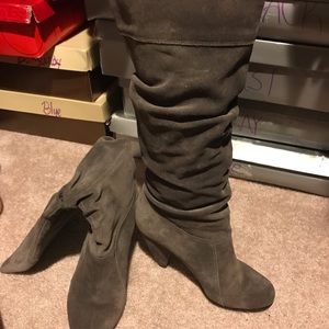 Gray Slouch Boots